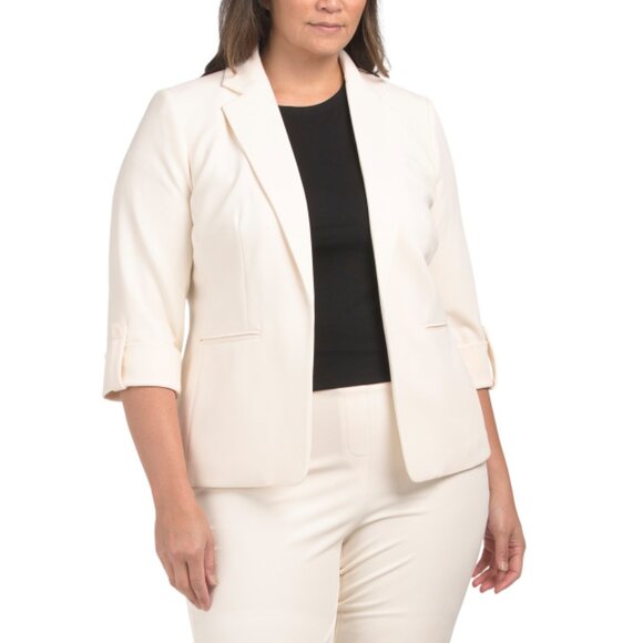 ANNE KLEIN White Plus Compression Notch Collar Jacket - Picture 1 of 2